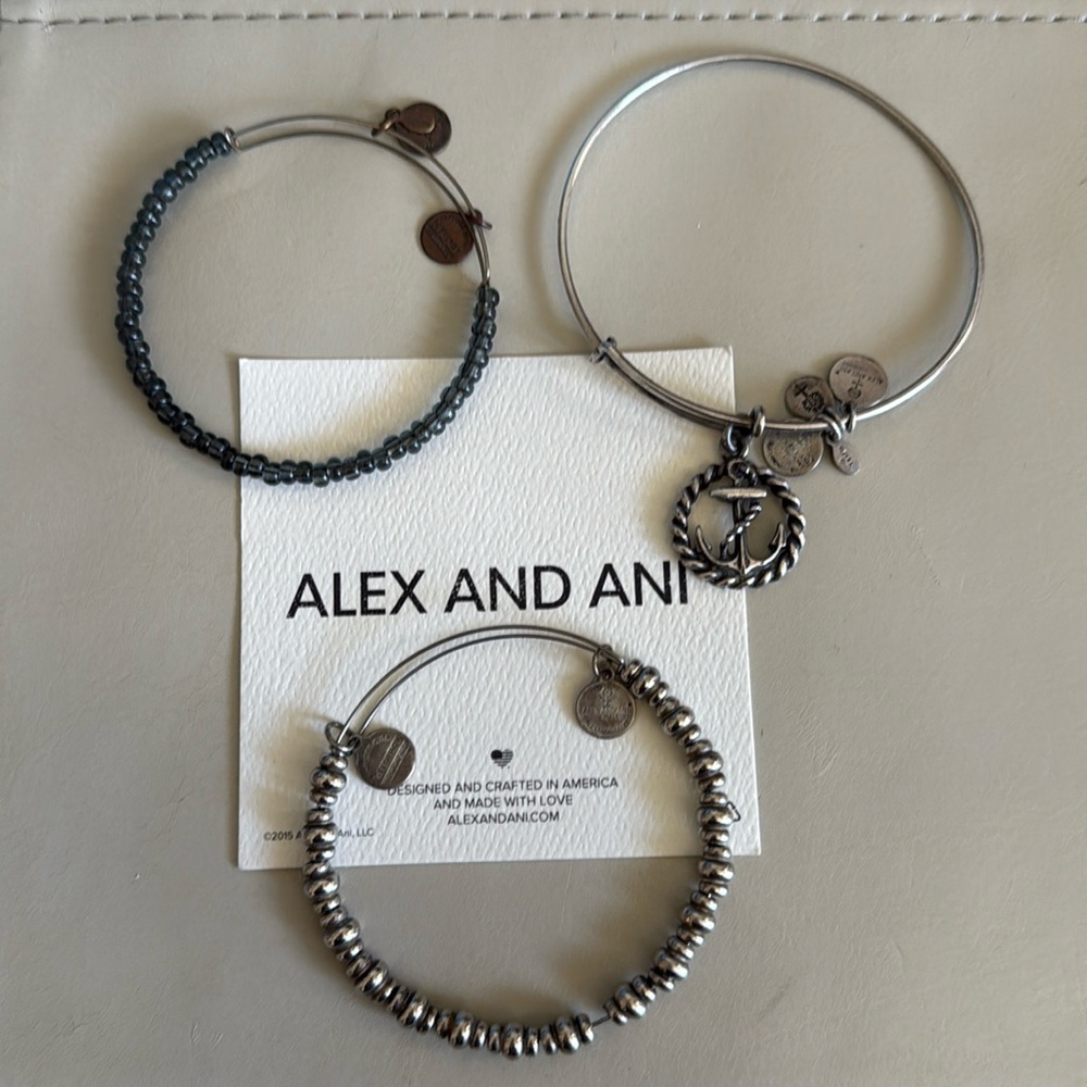 ALEX AND ANI silver bracelet set